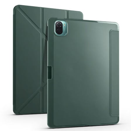 Lexroo Xiaomi Mi Pad 5 Tri Folding Kalem Bölmeli Standlı Silikon Kılıf - Rose Gold