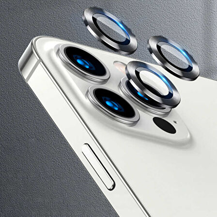iPhone 13 Pro Uyumlu Zore CL-04 Kamera Koruyucu-Gri
