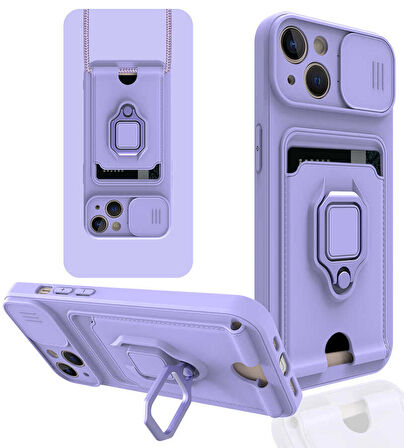 iPhone 13 Uyumlu ​Ensueno Pelit Kapak-Lila