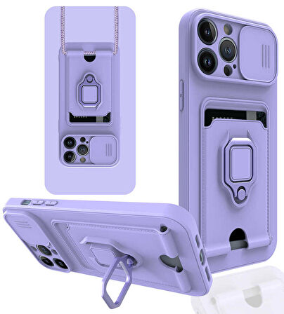 iPhone 13 Pro Uyumlu ​Ensueno Pelit Kapak-Lila