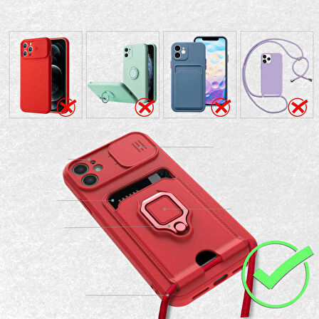 iPhone 11 Uyumlu ​Zore Pelit Kapak-Kırmızı