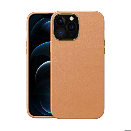 iPhone 13 Pro Uyumlu Zore Natura Kapak-Kahverengi