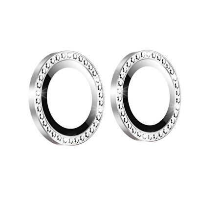 iPhone 12 Uyumlu Zore CL-06 Kamera Koruyucu-Gümüş