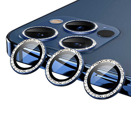 iPhone 11 Pro Uyumlu Zore CL-06 Kamera Koruyucu-Mavi