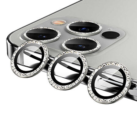 iPhone 12 Pro Uyumlu Zore CL-06 Kamera Koruyucu-Gümüş