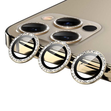 iPhone 12 Pro Max Uyumlu ​MKST CL-06 Kamera Koruyucu-Gold