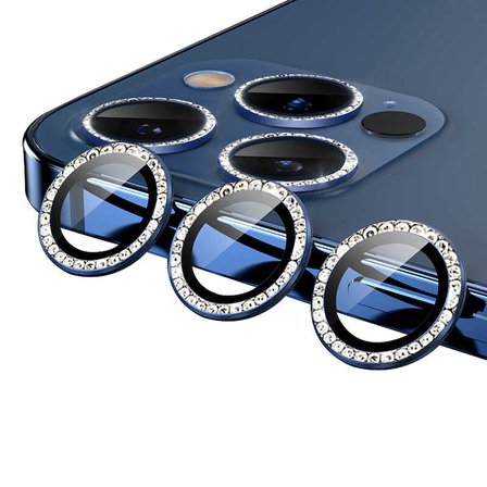 iPhone 12 Pro Max Uyumlu ​MKST CL-06 Kamera Koruyucu-Mavi