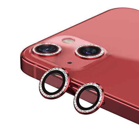 iPhone 13 Mini Uyumlu Zore CL-06 Kamera Koruyucu-Kırmızı