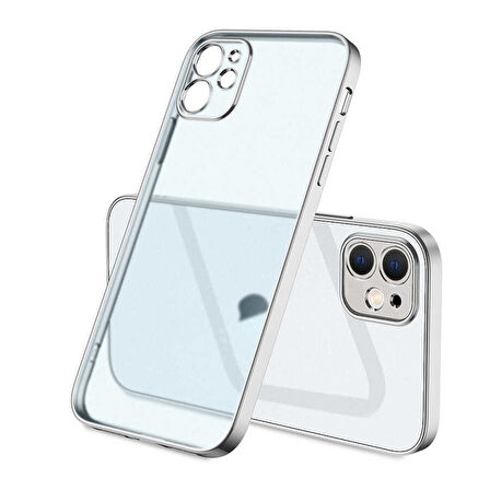 iPhone 12 Uyumlu Zore Mat Gbox Kılıf-Gümüş