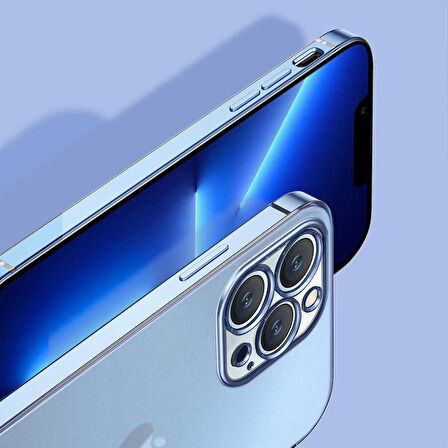 iPhone 13 Pro Uyumlu Ensueno Mat Gbox Kapak-Gümüş