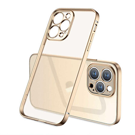 iPhone 13 Pro Uyumlu Zore Mat Gbox Kapak-Gold