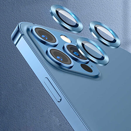 iPhone 13 Pro Uyumlu Zore CL-02 Kamera Koruyucu-Mavi