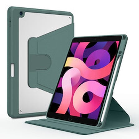 Lexroo iPad Pro 10.5 (7.Nesil) Nayn Dönebilen Standlı Silikon Sert PC İnce Kılıf - Koyu Yeşil