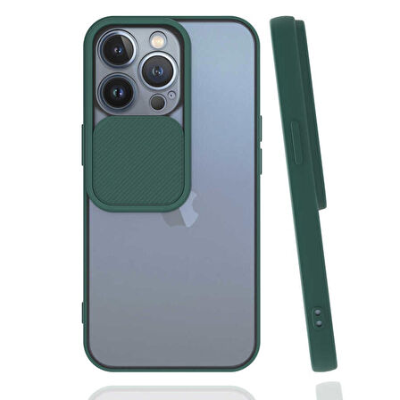 iPhone 13 Pro Uyumlu Zore Lensi Kapak-Koyu Yeşil
