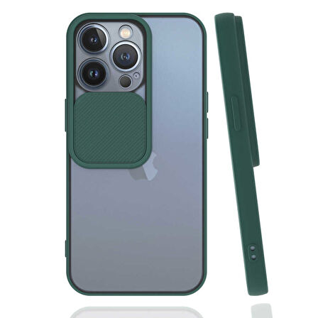 iPhone 13 Pro Uyumlu Zore LNSM-i Kılıf-Koyu Yeşil