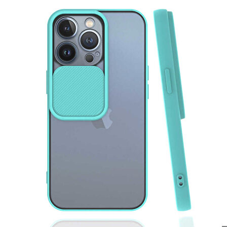 iPhone 13 Pro Uyumlu Zore Lensi Kapak-Turkuaz
