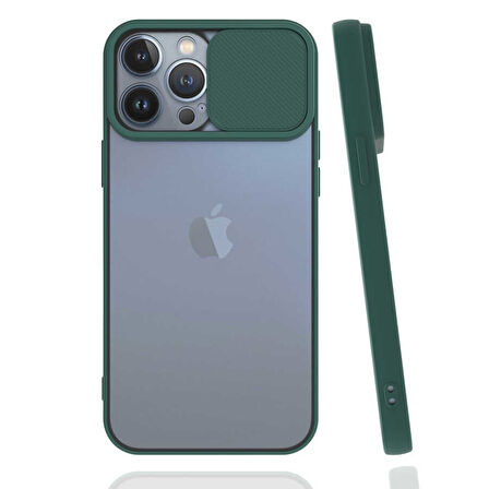 iPhone 13 Pro Max Uyumlu Zore LNSM-i Kılıf-Koyu Yeşil