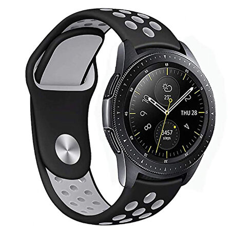 Gear S3 (22mm) KRD-02 Uyumlu Zore Kordon-Siyah