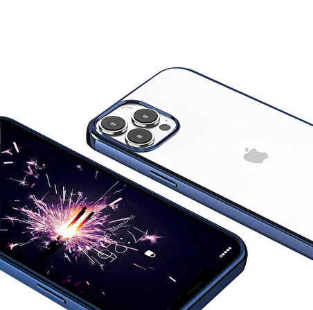 iPhone 13 Pro Uyumlu Zore Pixel Kapak-Lacivert