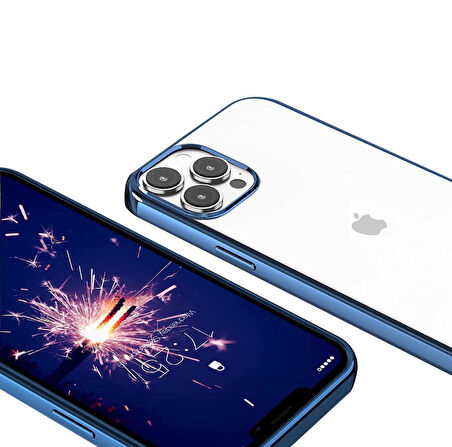 iPhone 13 Pro Max Uyumlu Zore Pixel Kılıf-Mavi