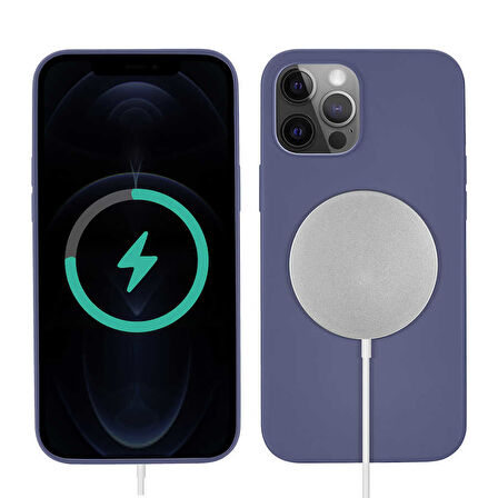 iPhone 13 Pro Max Uyumlu Zore Silksafe Wireless Kılıf-Mor