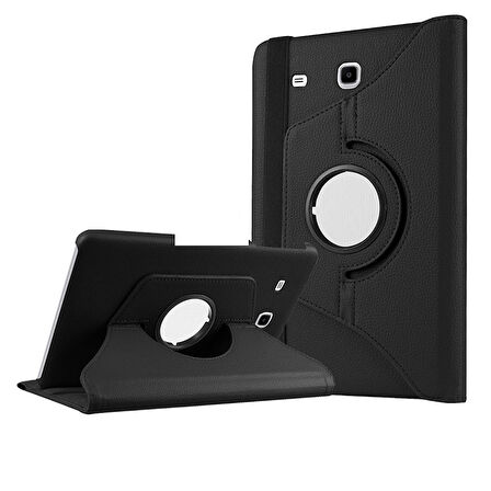 Galaxy Tab E T560 9.6  Uyumlu ​İNC Dönebilen Standlı Kılıf-Siyah