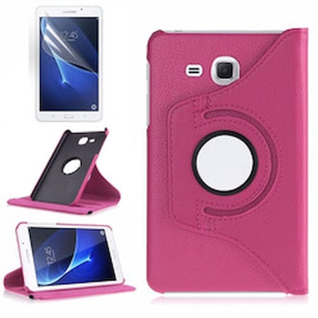 Lexroo Galaxy Tab 4 T280 Dönebilen Standlı Kılıf - Pembe Koyu