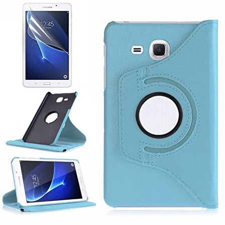 Galaxy Tab 4 T280  Uyumlu ​MKST Dönebilen Standlı Kılıf-Mavi