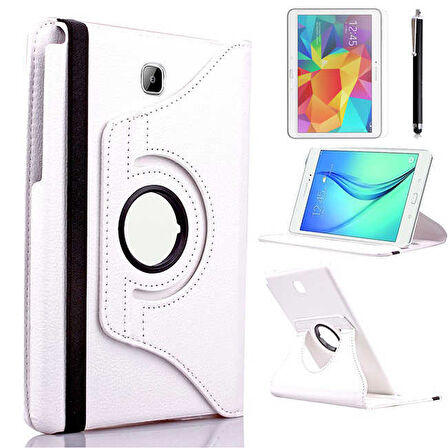 Galaxy Tab A T580 10.1  Uyumlu ​EFFX Dönebilen Standlı Kılıf-Beyaz