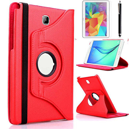 Galaxy Tab A T580 10.1  Uyumlu ​FRMS Dönebilen Standlı Kılıf-Kırmızı