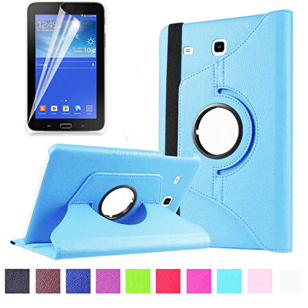 Galaxy Tab 3 Lite 7.0 T110  Uyumlu ​EFFX Dönebilen Standlı Kılıf-Mavi