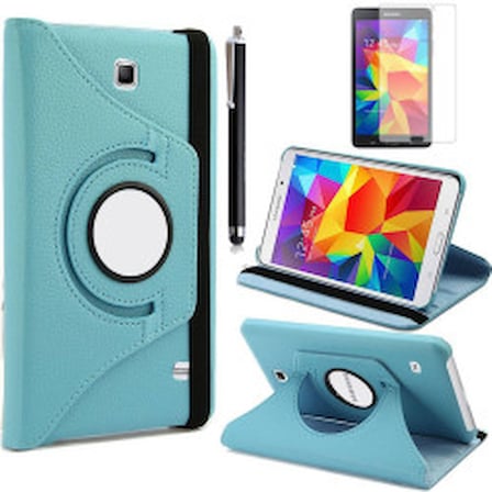 Lexroo Galaxy Tab 4 7.0 T230 Dönebilen Standlı Kılıf - Mavi
