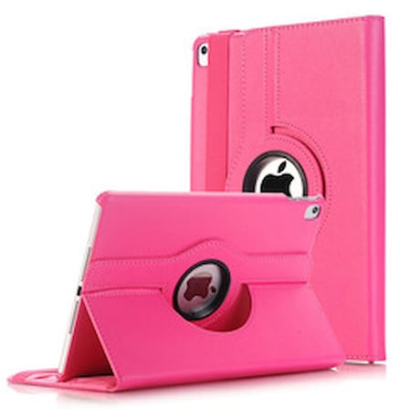 Lexroo iPad 9.7 2018 (6.Nesil) Dönebilen Standlı Kılıf - Pembe Koyu