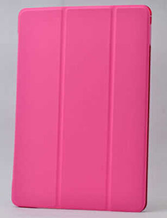 Galaxy Tab 3 Lite 7.0 T110  Uyumlu ​MKST Smart Cover Standlı 1-1 Kılıf-Pembe Koyu