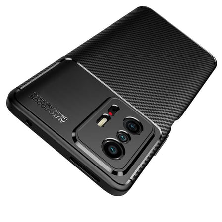Xiaomi Mi 11T Pro 5G Kılıf Karbon Görünümlü Silikon Kamera Korumalı Üstün Koruma Mobilteam