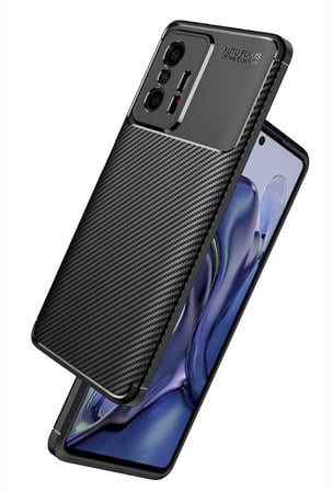 Xiaomi Mi 11T 5G Kılıf Karbon Görünümlü Silikon Kamera Korumalı Üstün Koruma Novatech
