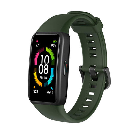 Huawei Band 6 Uyumlu KRD-47 Uyumlu Zore Kordon-Koyu Yeşil