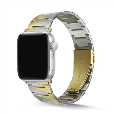 Watch Ultra 49mm Kordon Uyumlu KRD-48 Metal Strap Kayış CLO- Gümüş-Gold