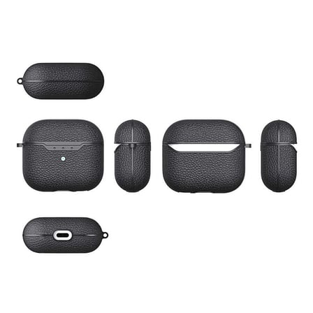 Apple AirPods 3. Nesil Kılıf Deri Görünümlü Askı Aparatlı Airbag Darbe Emici Maks Koruyucu Kapak
