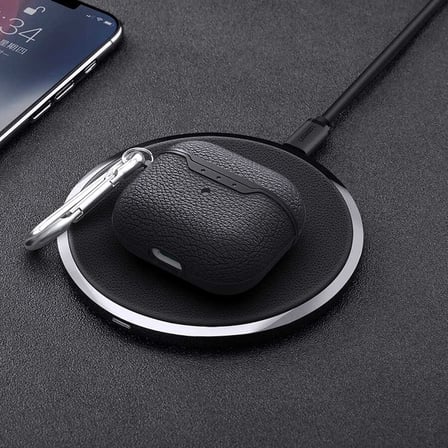 Apple AirPods 3. Nesil Kılıf Deri Görünümlü Askı Aparatlı Airbag Darbe Emici Maks Koruyucu Kapak