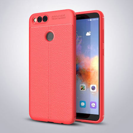 Lexroo Huawei Honor 7X Kılıf Lexroo Niss Silikon Kapak - Kırmızı