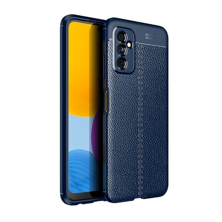 Galaxy M52 Kılıf Deri Görünümlü Silikon Kamera Korumalı Üstün Koruma Alan Tech