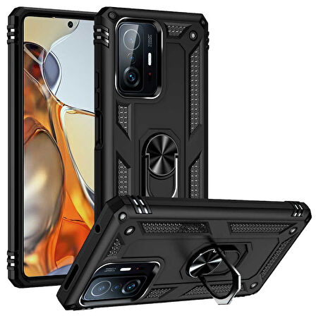 Xiaomi Mi 11T Pro 5G Kılıf Zore Vega Kapak-Siyah