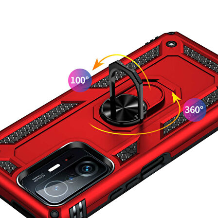 Xiaomi Mi 11T 5G Kılıf Zore Vega Kapak-Kırmızı