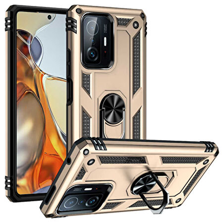 Xiaomi Mi 11T 5G Kılıf Vega Tank Sert Yüzüklü Standlı Zırh Koruma Kapak
