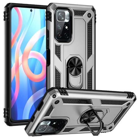 Xiaomi Poco M4 Pro 5G Kılıf Kamera Koruyucu Manyetik Standlı Tank Koruma Novatech