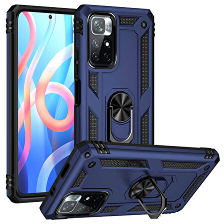 Xiaomi Redmi Note 11T 5G Kılıf Vega Tank Sert Yüzüklü Standlı Zırh Koruma Kapak