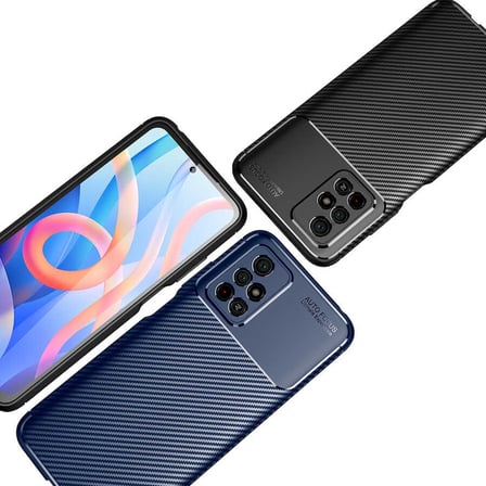 Xiaomi Redmi Note 11T 5G Kılıf Karbon Görünümlü Silikon Kamera Korumalı Üstün Koruma Novatech