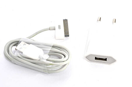 Beyaz Apple iPhone 4 800 Mah Ev Şarj Seti-Zore