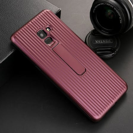 Lexroo Galaxy A8 2018 Kılıf Lexroo Wave Standlı Mıknatıslı Kapak - Kırmızı